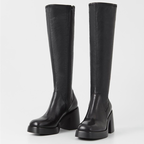 Vagabond Brooke Tall Boots — 38 (8) — Black Leather Knee High - Picture 4 of 10